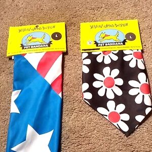 Set of two large dog bandanas